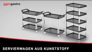 Chariot de Service - Plastique - 800x500mm - 2 Niveaux - avec Roues Silencieuses