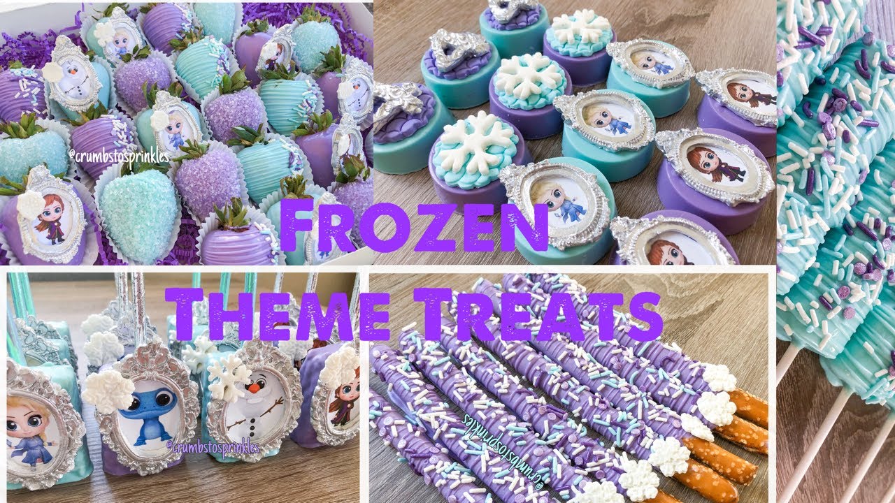 Postres de Frozen ( rice krispies, oreos, cakepops, fresas, pretzels, bombones)