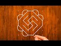 6*6 Dots easy rangoli design for festival | Simple rangoli design | New rangoli design