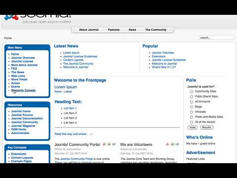 Joomla 1 5 Beginner Lesson 25 Helpful Extensions