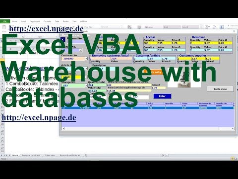 41 Create a warehouse program with databases in Excel VBA yourself