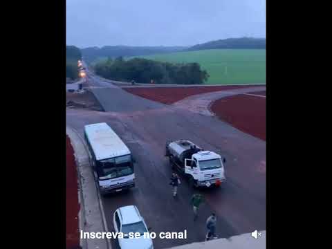 Obras do Trevo de entroncamento da BR 163 e BR158 em Maravilha-SC. Setembro de 2025