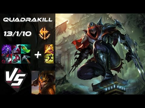 JUNGLE Zed vs Jarvan IV [QUADRAKILL] - EU Challenger Patch 25.19