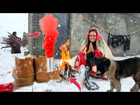 Frozen Shelter Survival: Warm Aid for a Nomadic Mother in the Icy Winter