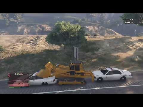 GTA V POLICE CONVOY FT BULLDOZER!!!
