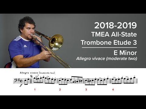 2018-2019 TMEA All-State Trombone Etude 3 - Voxman Pg. 29, Allegro vivace