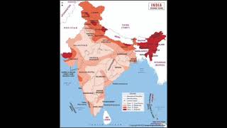 earthquake zones in India map #upsc #mapsofindia #bpsc #gk #map #indiangeography #psc