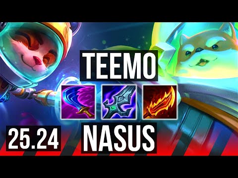 TEEMO vs NASUS (TOP) | Lethal Tempo, Good KDA: 8/1/5 | KR Master | 25.24
