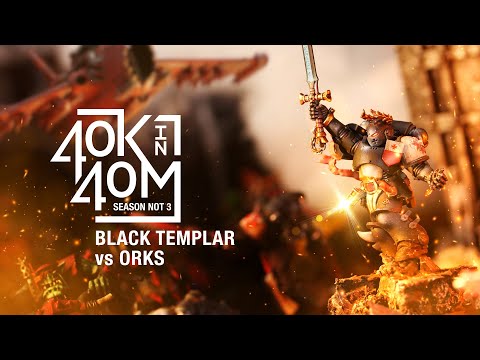 Black Templars vs Orks. Warhammer 40k in 40m.