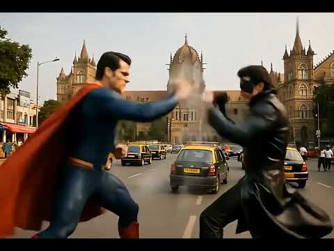 Superman vs Krrish in Mumbai | Epic Superhero Fight Scene at CST Station! 🔥🇮🇳