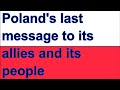 Poland's Final message 1939