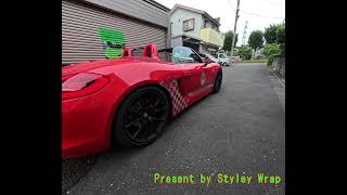 ポルシェ981ボクスターメッキデカールチューン