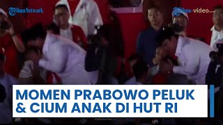 Momen Presiden Prabowo Subianto Peluk-Cium & Gendong Anak-anak saat Parade Kembang Api HUT Ke-80 RI