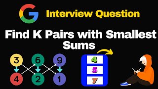 YouTube video 'Find K Pairs with Smallest Sums | LeetCode 373 | Heap | Python Solution'