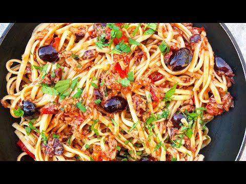 Tuna Pasta Puttanesca (Ready in 10 mins!)