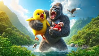 🐣🐥Chick saves the baby 👼 from Gorilla 🦍 || cute baby chick👶🐤🐣