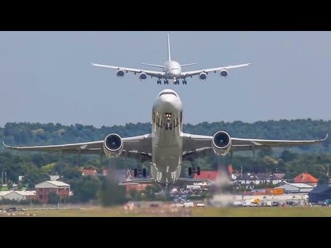 FARNBOROUGH Air Show 2018 highlights - BOEING 737Max, Embraer ERJ-190E2, Airbus A350, LM100 ... (4K)