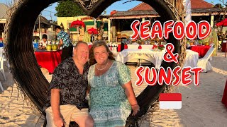 BEST SEAFOOD in Bali with SUNSET VIEWS Jimbaran Bay | Bali vlog 6