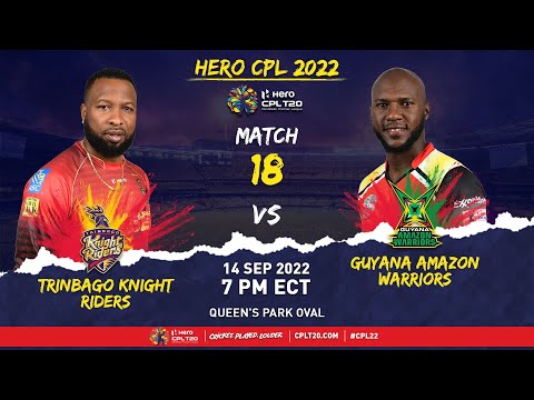 LIVE | Trinbago Knight Riders vs Guyana Amazon Warriors | CPL 2022