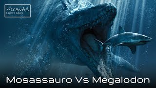 MOSASSAURO vs MEGALODON Quem Venceria Esta Batalha?! | Através Dos Fatos