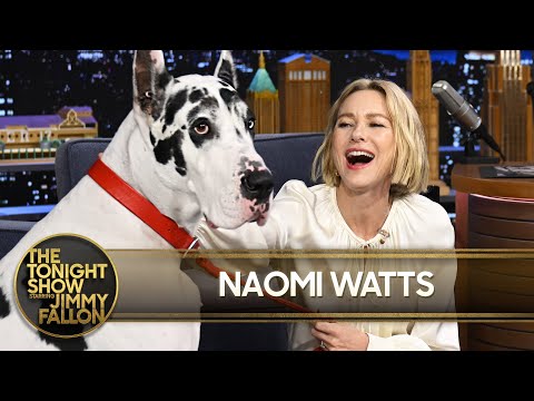 Naomi Watts Invites Jimmy to Perform a Song with Her 150lb Great Dane Co-star Bing (Extended)