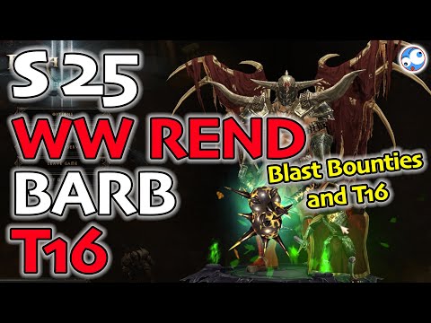 Diablo 3 Whirlwind Rend Barbarian T16 and Bounty Build Guide (Season 25 Soul Shards)