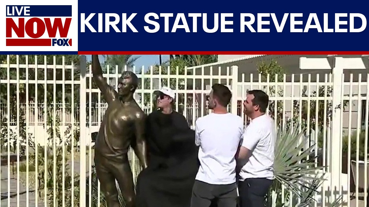Charlie Kirk statue unveiled at Turning Point USA headquarters in Phoenix