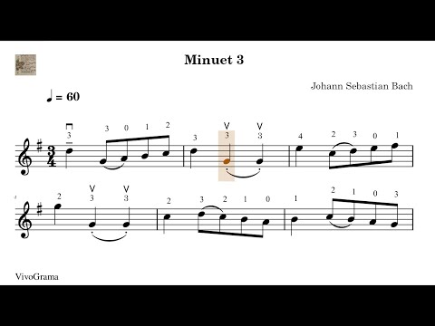 🎼 15. Minuet 3 - Suzuki 1 - Violin Sheet Music. Progressive Tempo Practice