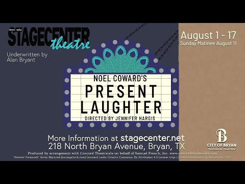 Noel Coward's Present Laughter at StageCenter Theatre, August 1-17
