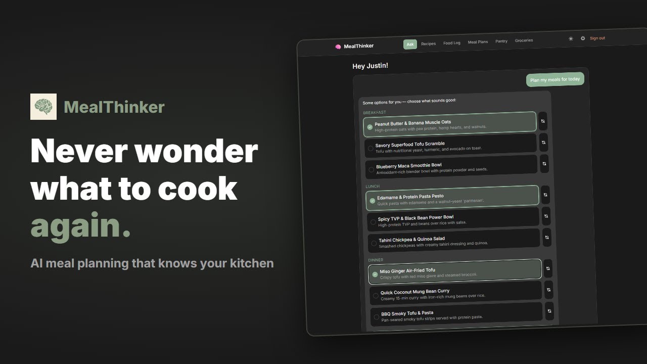 MealThinker demo video MealThinker demo video