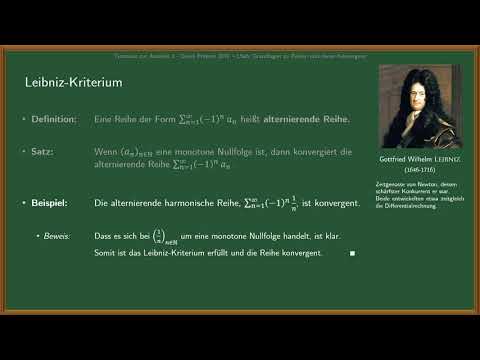 Analysis 1 -  Konvergenzkriterien für Reihen (Lektion 5b)