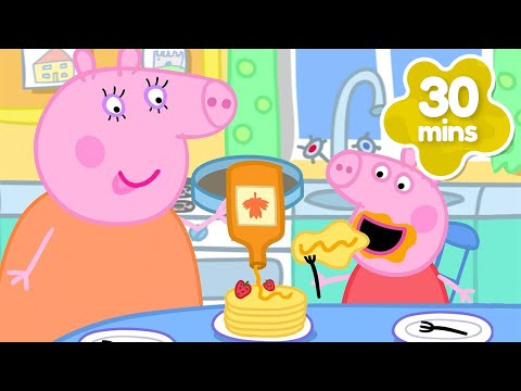 Mummy Pig's Yummy Pancake Breakfast🥞🍫 | Peppa Pig Full Episodes | 30 Minutes of Kids Cartoons