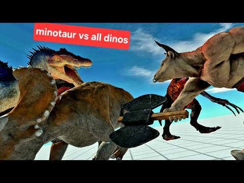 Minotaur vs all dinosaurs  animal revolt battle simulator