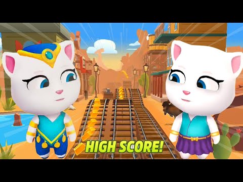 TALKING TOM GOLD RUN 2020 - NEW SPACE SIDE WORLD GENIE ANGELA VS NEON ANGELA