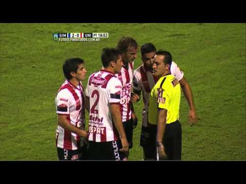 La expulsión de Sánchez. Gimnasia 2 - Unión 0. Fecha 15. Primera División 2015. FPT