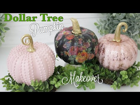 Dollar Tree DIY Pumpkin Makeover | Pumpkin Decor Video