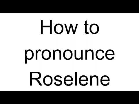 How to Pronounce Roselene (German)