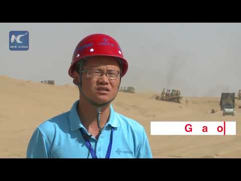 Road of sand in China's largest desert