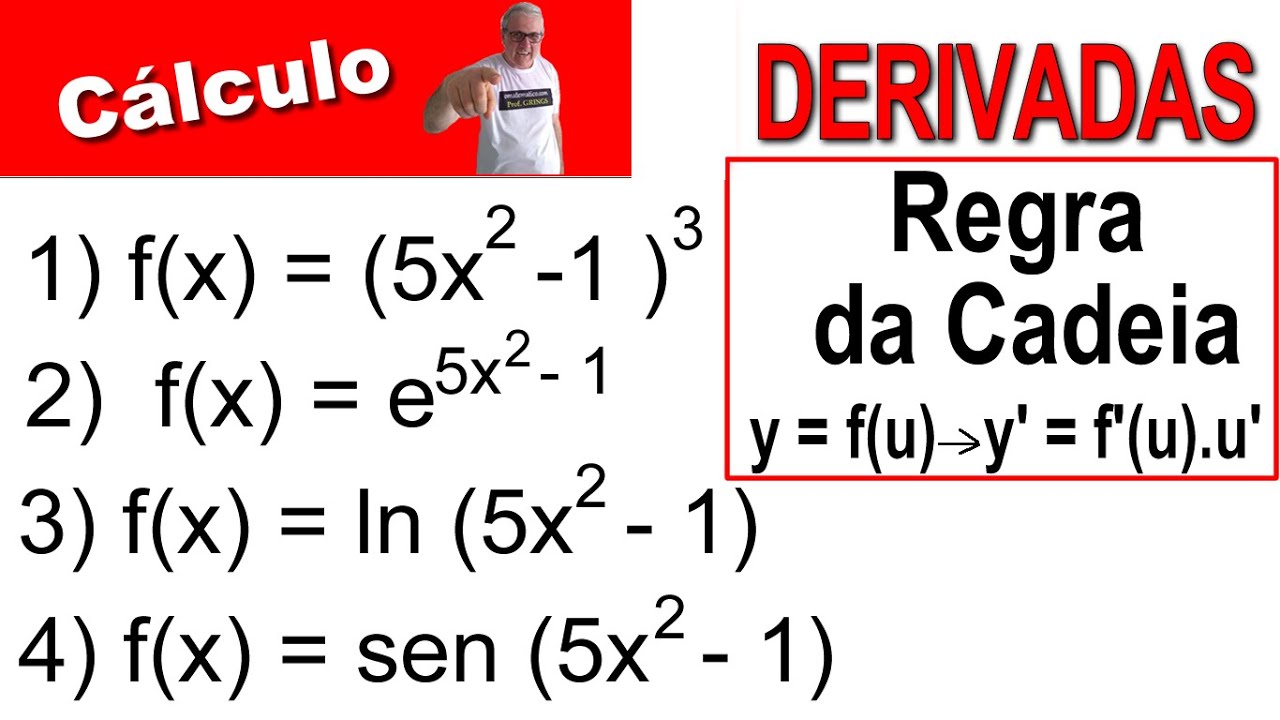 GRINGS ✌️ ARRASTÃO DERIVADAS PARA INICIANTES - REGRA DA CADEIA ( CÁLCULO ) @OmatematicoGrings