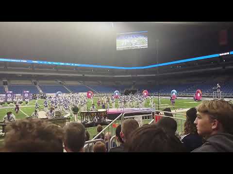 Hebron High School Marching Band in 2022 BoA Super Regional Finals Front and Center