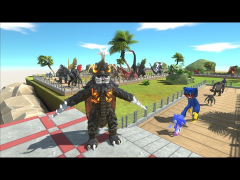 MEGALON FIGHT GHIDORAH DEATH RUN - Animal Revolt Battle Simulator