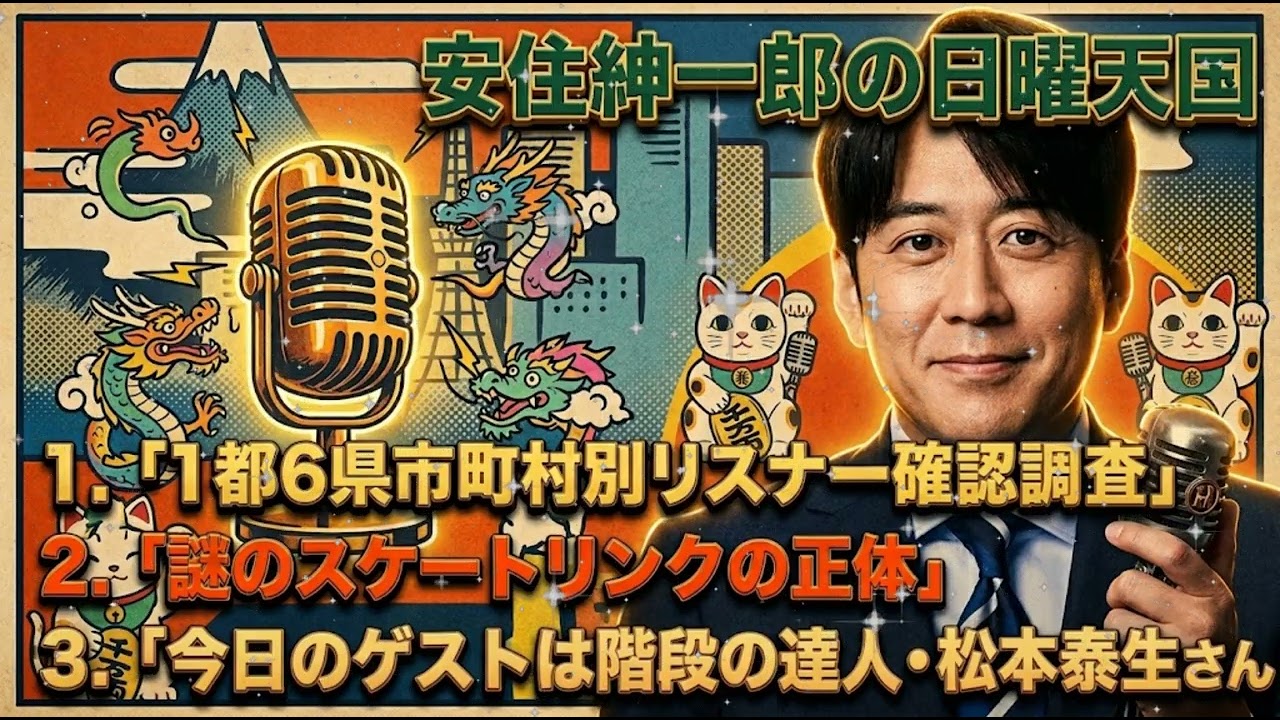 🤣【日曜天国】安住紳一郎の1都6県市町村別リスナー確認調査 | フル音源