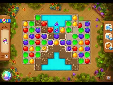 GardenScapes Level 2672 no boosters (14 moves)