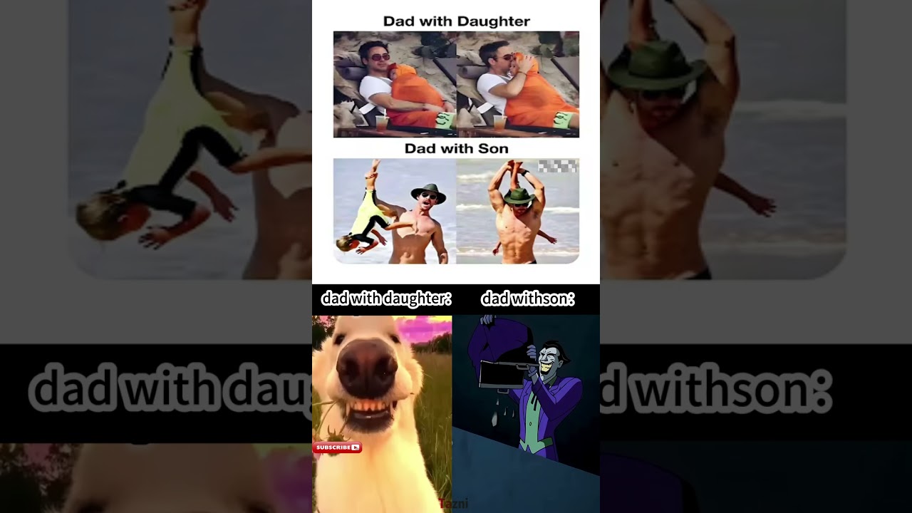 Dads react differently to daughters and sons funny meme family