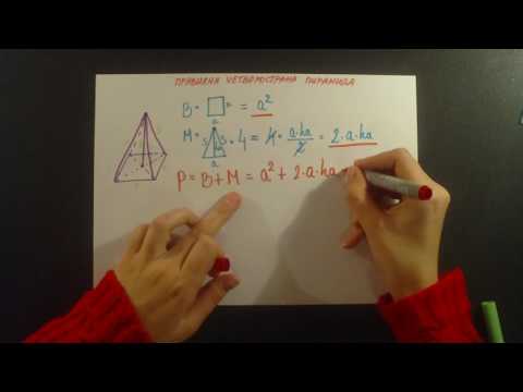 Pravilna cetvorostrana piramida. Formule
