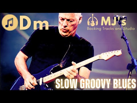 Gilmour style Slow Groovy Blues in Dm | Backing Track