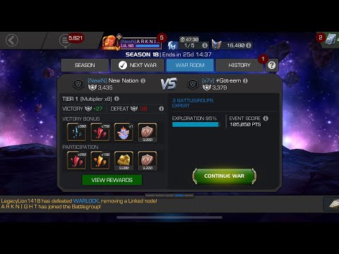 Alliance War S18 : War 1 (NEWN vs x7v) - Bwcv, Rogue