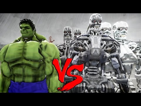 THE INCREDIBLE HULK VS TERMINATOR ARMY - EPIC BATTLE