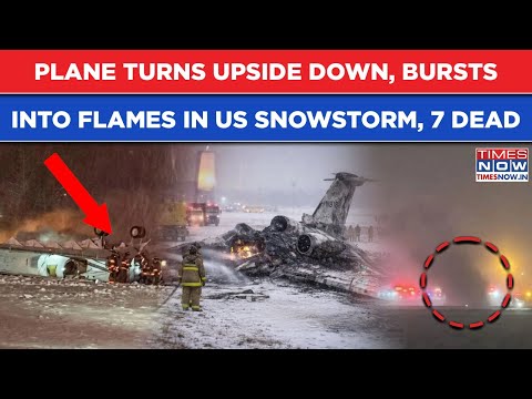 US Maine Plane Crash: Scary Scenes- Aircraft Upside Down, Bursts Into Flames In Snowstorm| 7 Dead