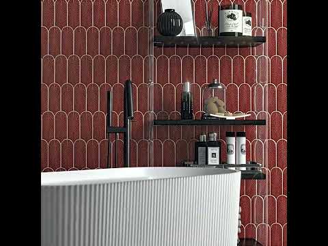 Carrelage mur effet Fleur Strelitzia rouge 8x21,5 cm